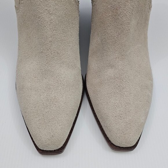 NEW Cole Haan Naia Ankle Bootie Womens 11 Light Beige Suede Western Cowgirl - Picture 6 of 14